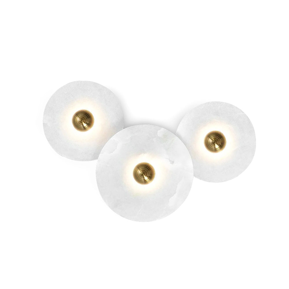 Round Alabaster Combination Wall Sconce