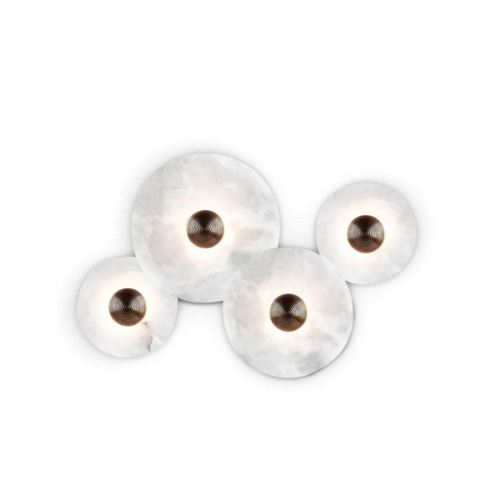 Round Alabaster Combination Wall Sconce