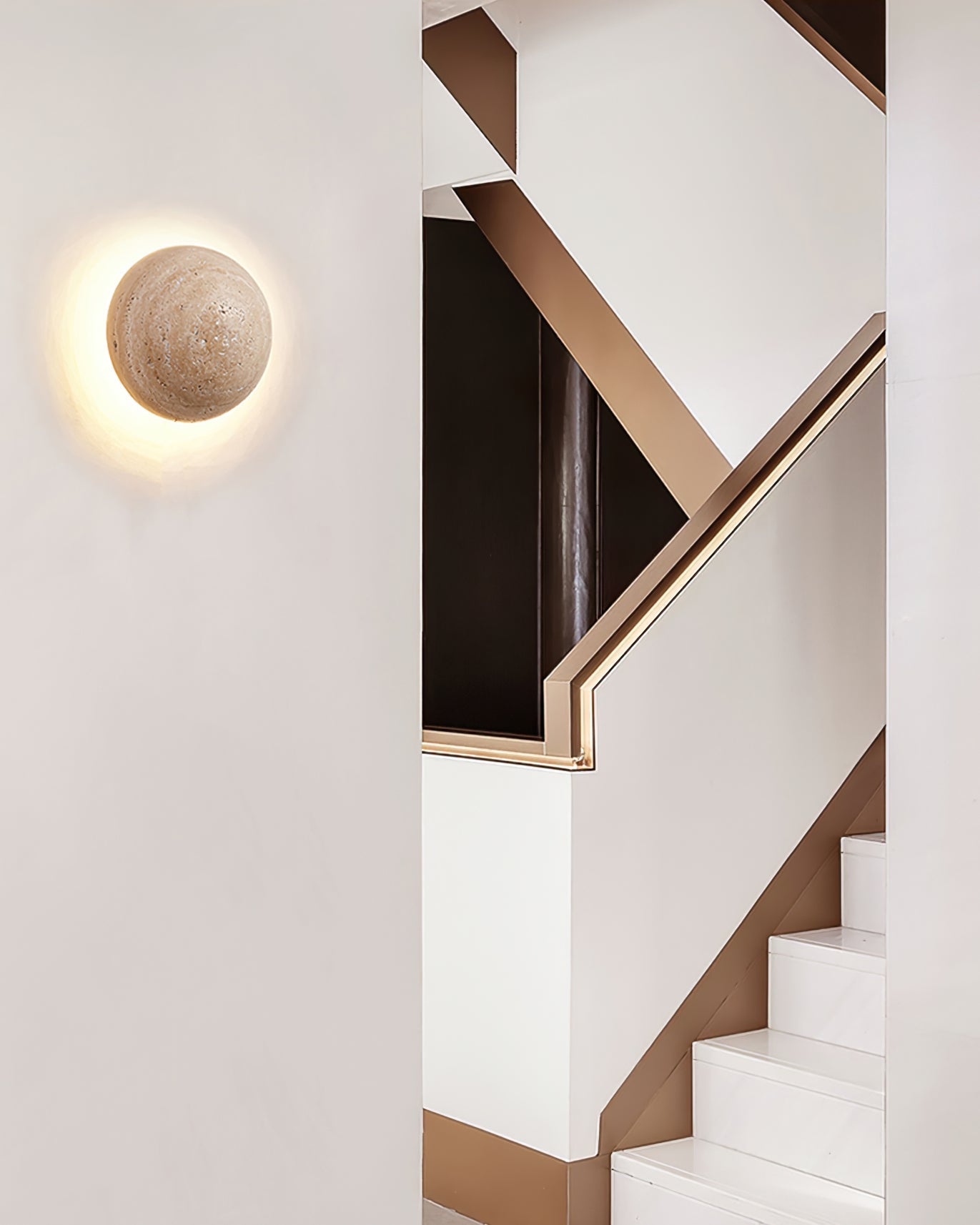 Round Travertine Wall Sconce