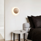 Round Travertine Wall Sconce