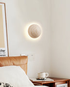 Round Travertine Wall Sconce