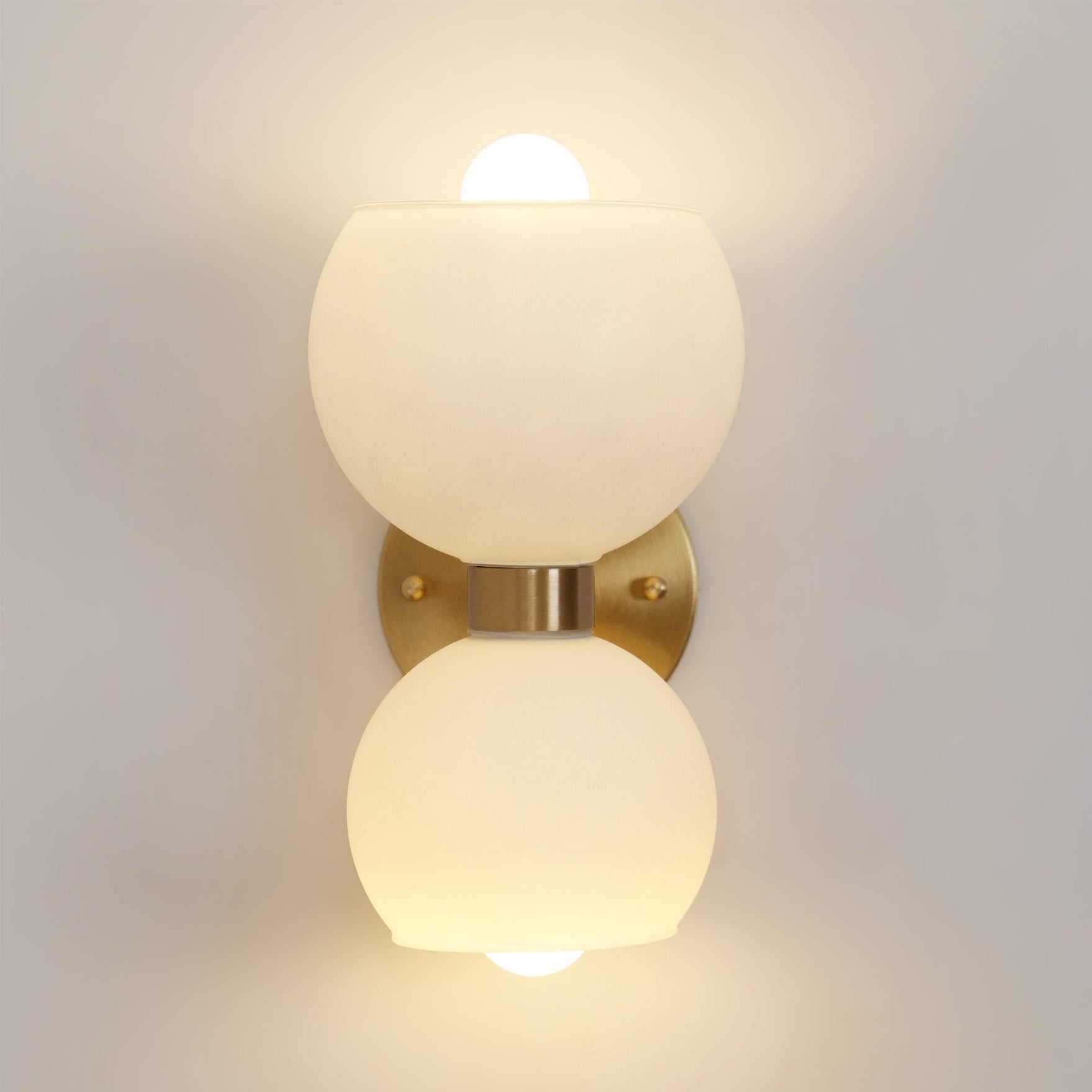 Round White Glass Bedroom Wall Lamp