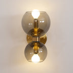 Round White Glass Bedroom Wall Lamp