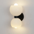 Round White Glass Bedroom Wall Lamp