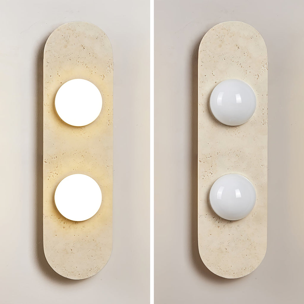 Rounded Travertine Wall Sconce