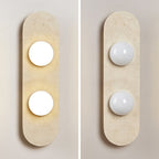Rounded Travertine Wall Sconce