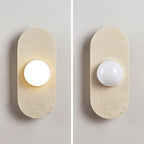 Rounded Travertine Wall Sconce