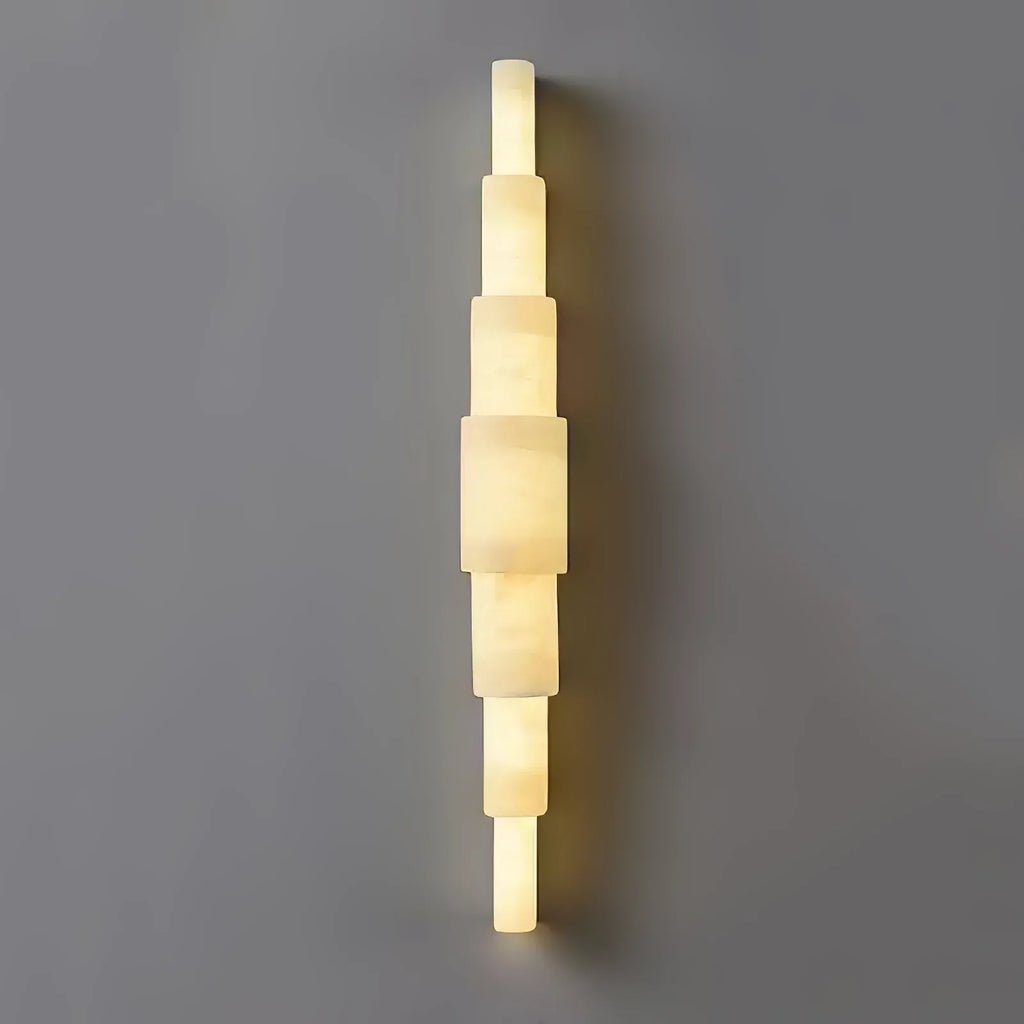 Semi Cylindrical Alba Cascade Alabaster Wall Sconce