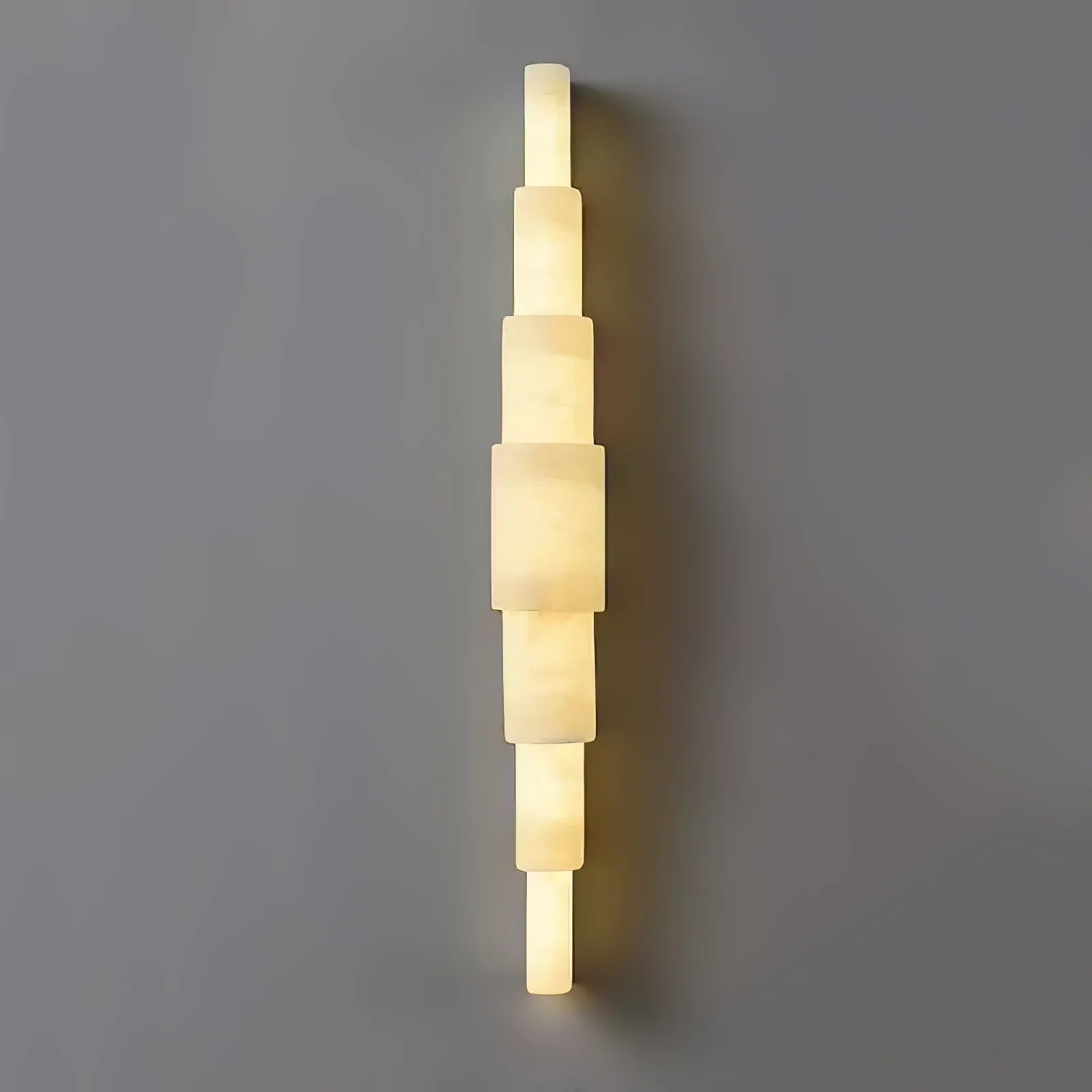 Semi Cylindrical Alba Cascade Alabaster Wall Sconce