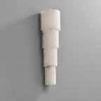 Semi Cylindrical Alba Cascade Alabaster Wall Sconce