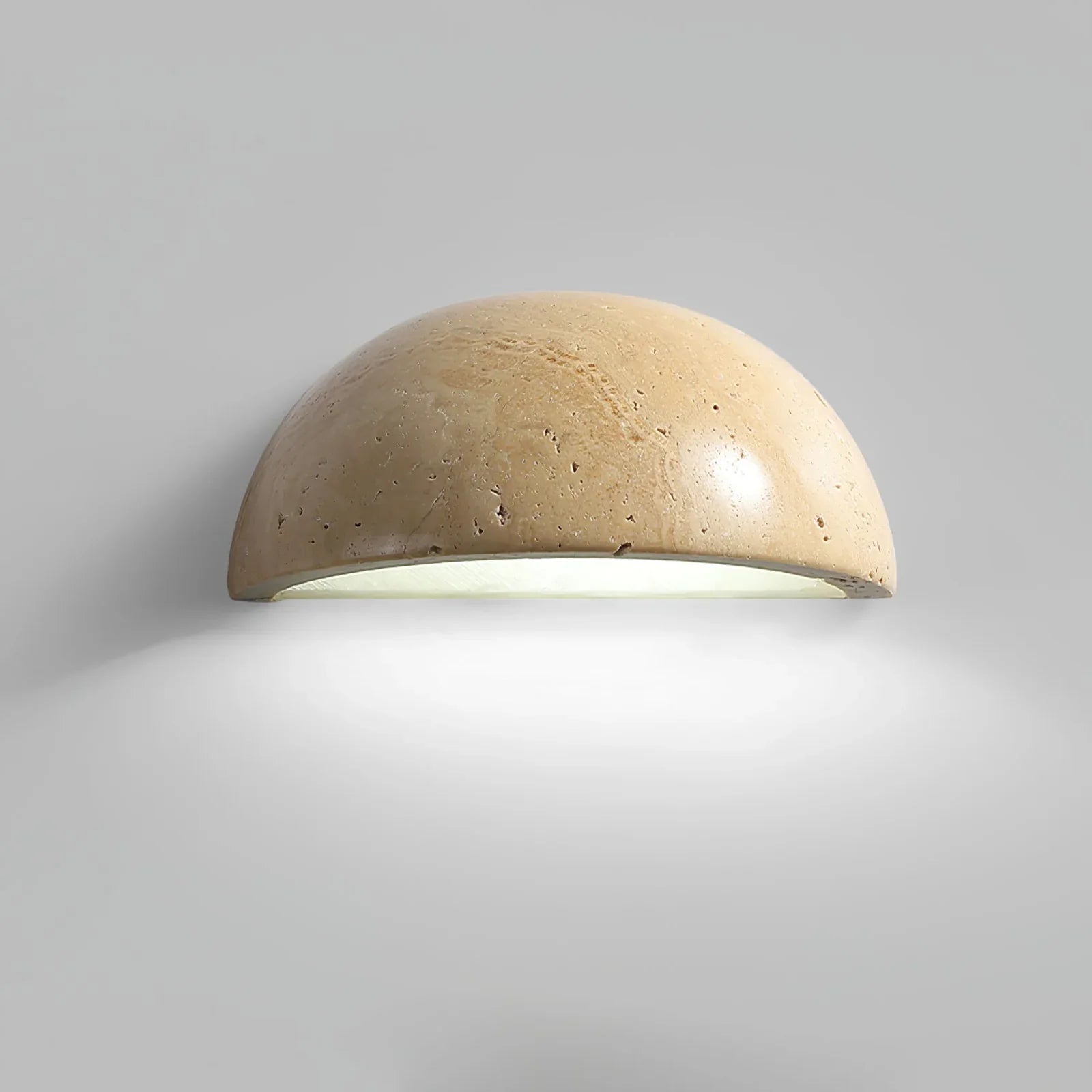 Semicircular Twilight Travertine Wall Lamp