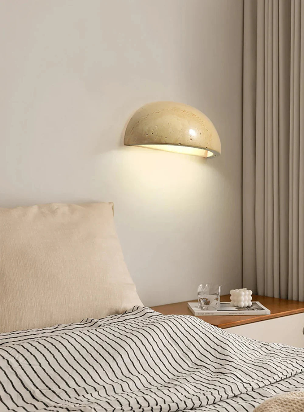 Semicircular Twilight Travertine Wall Lamp