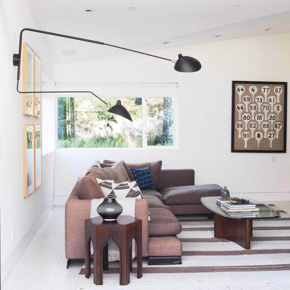 Serge Mouille Wall Sconce – Black Swing Arm Designer Wall Light