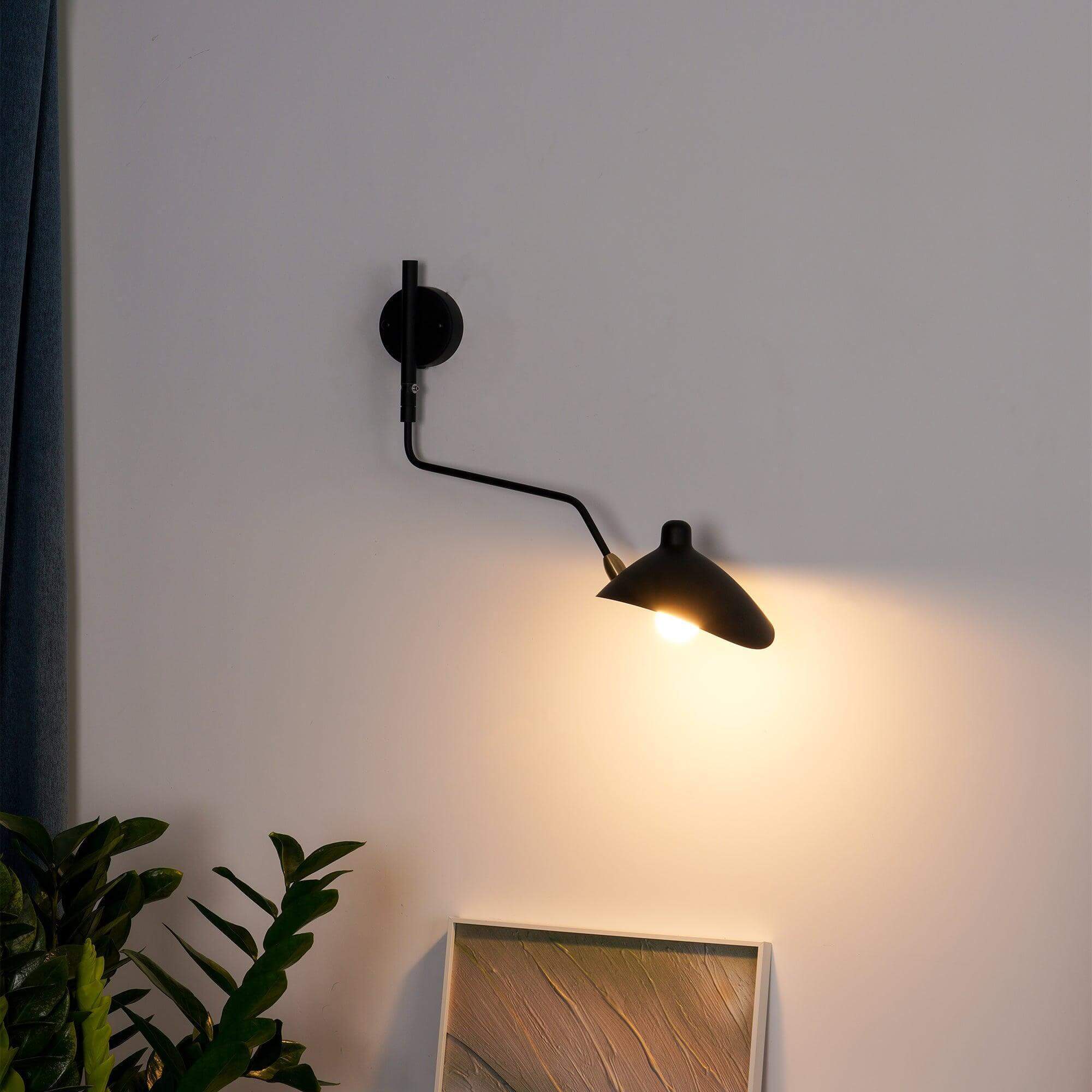 Serge Mouille Wall Sconce – Black Swing Arm Designer Wall Light