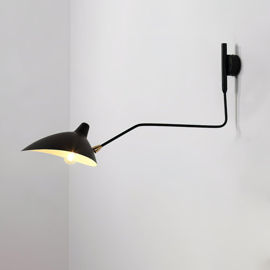 Serge Mouille Wall Sconce – Black Swing Arm Designer Wall Light