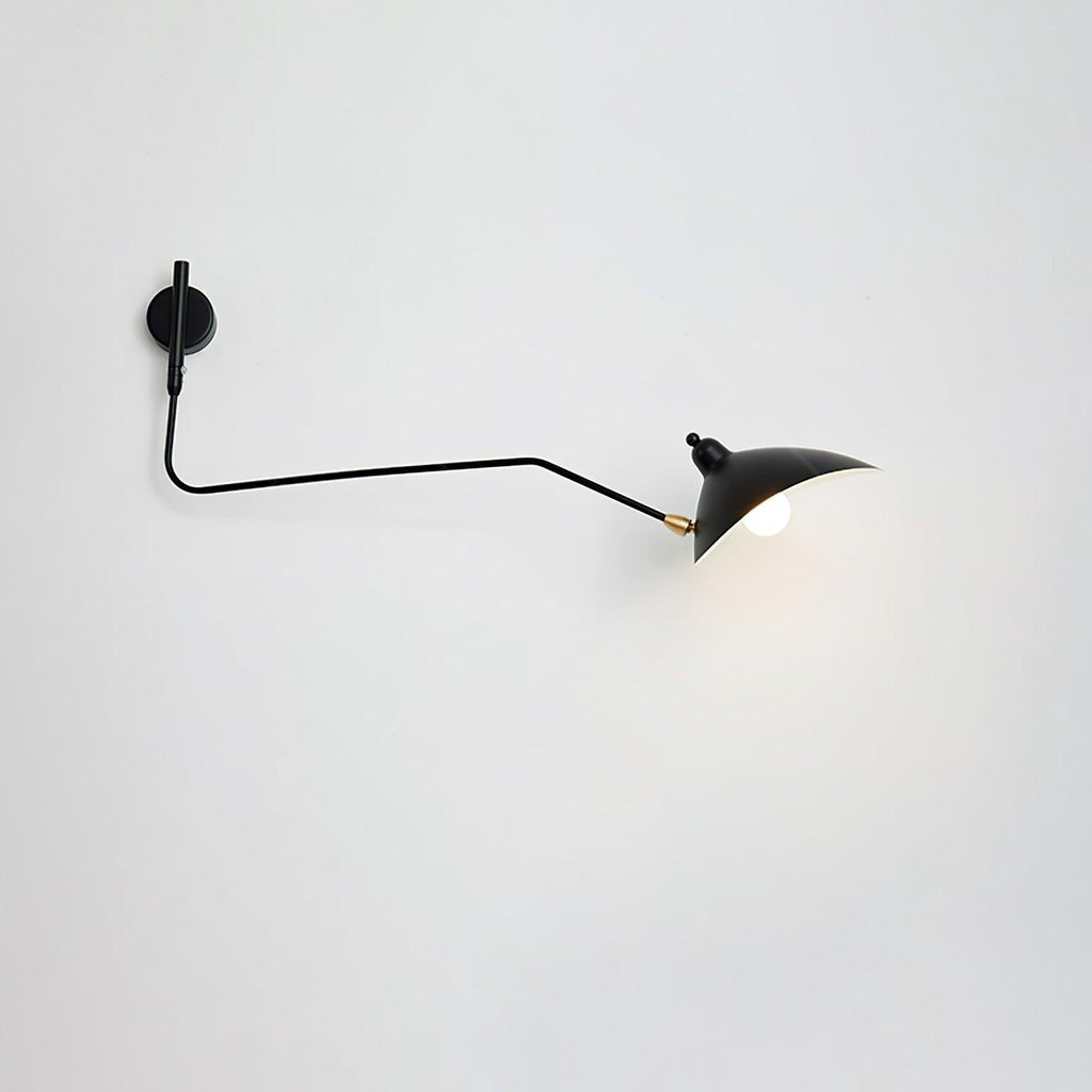 Serge Mouille Wall Sconce – Black Swing Arm Designer Wall Light