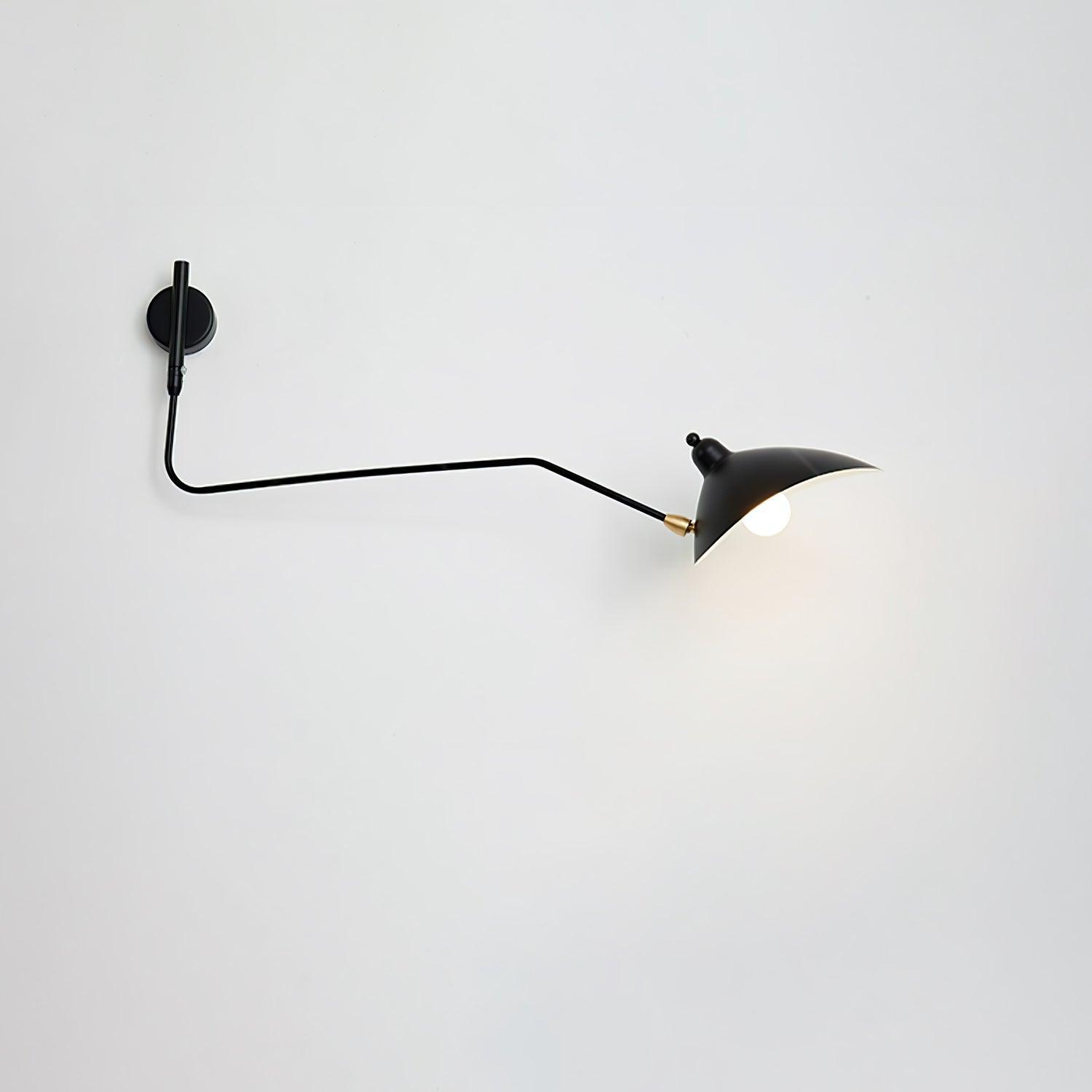 Serge Mouille Wall Sconce – Black Swing Arm Designer Wall Light