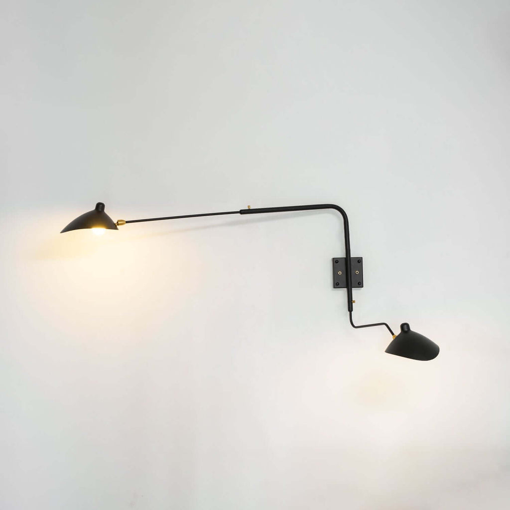 Serge Mouille Wall Sconce – Black Swing Arm Designer Wall Light