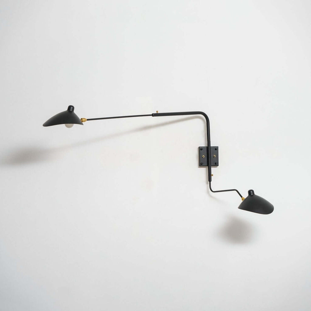 Serge Mouille Wall Sconce – Black Swing Arm Designer Wall Light