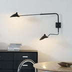 Serge Mouille Wall Sconce – Black Swing Arm Designer Wall Light