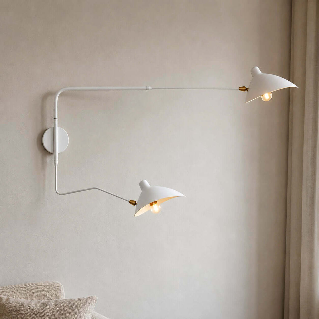 Serge Mouille Wall Sconce – Black Swing Arm Designer Wall Light