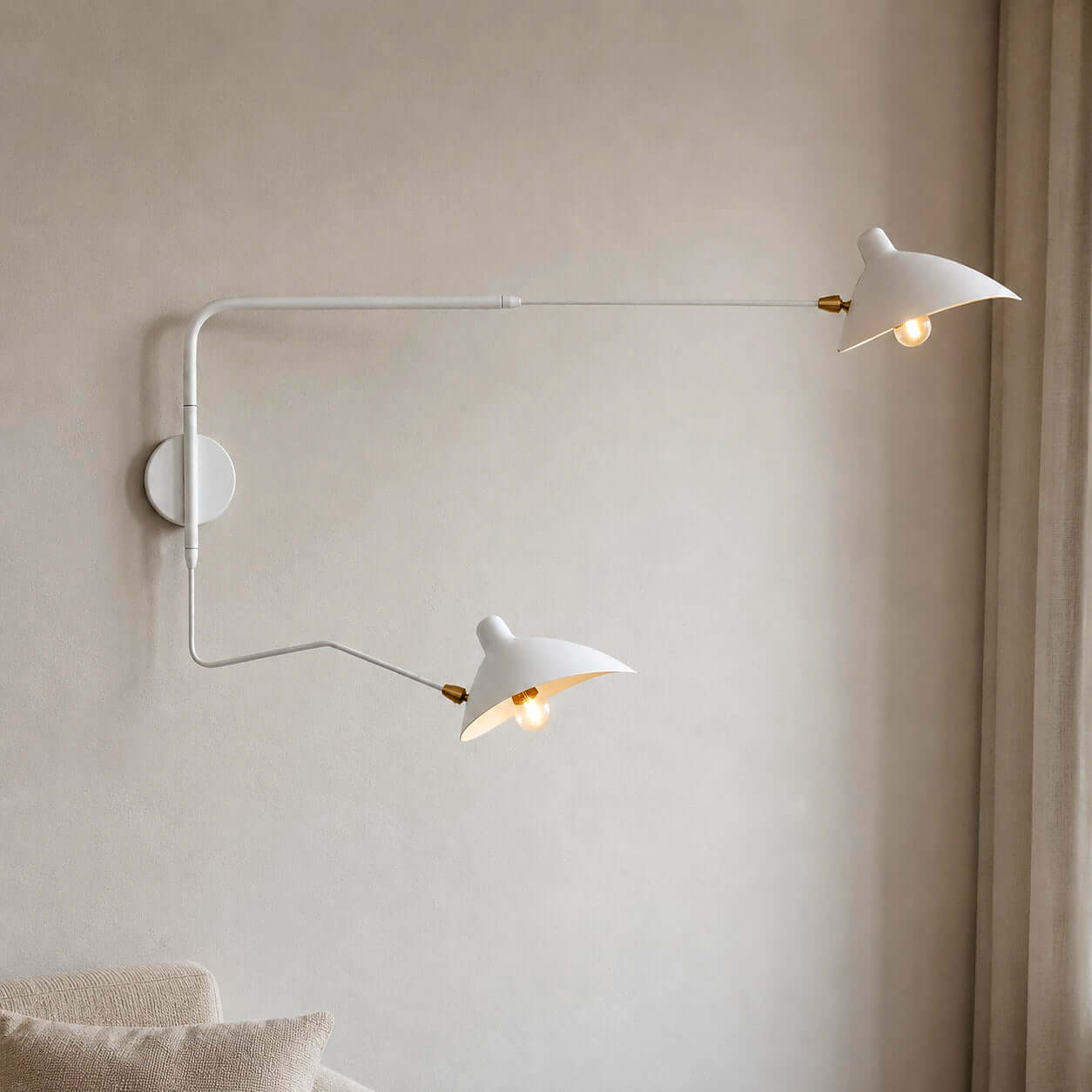Serge Mouille Wall Sconce – Black Swing Arm Designer Wall Light