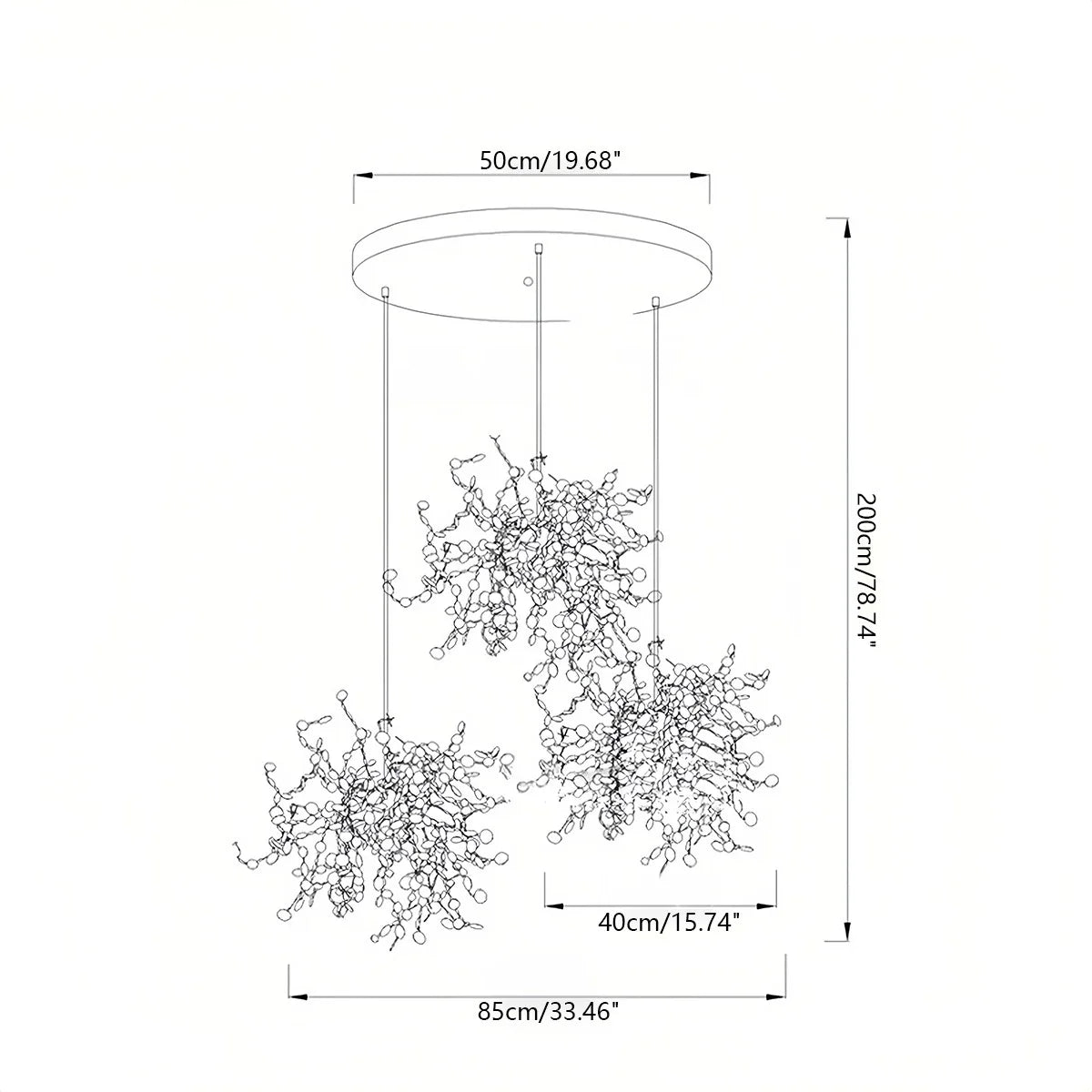 Argent/Gold Cloud Multi Pendant Chandelier