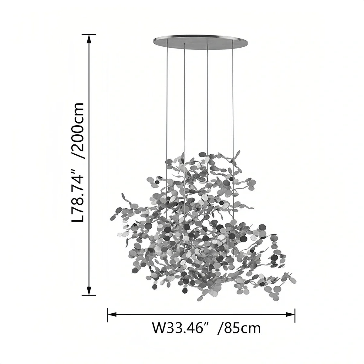 Argent/Gold Cloud Multi Pendant Chandelier