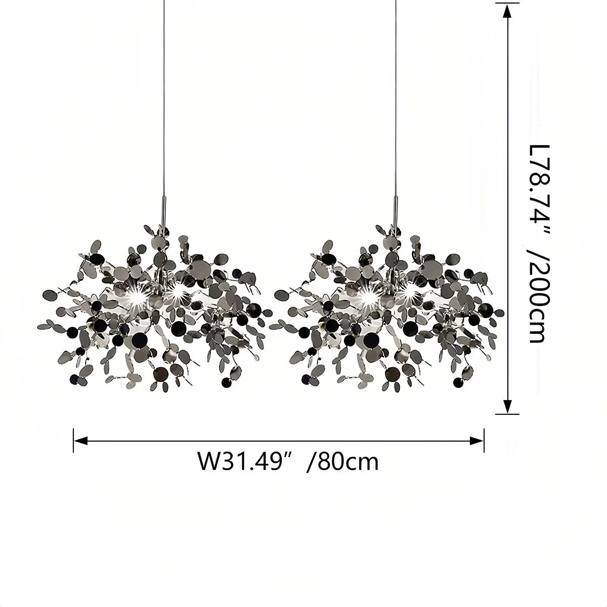 Argent/Gold Cloud Multi Pendant Chandelier