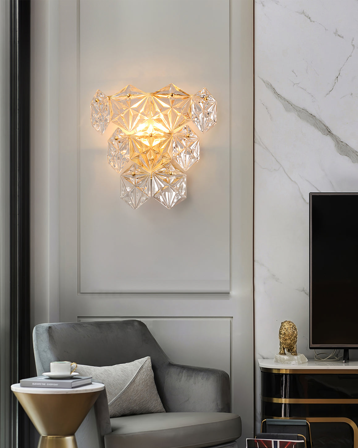 Snowflake Glass Wall Light