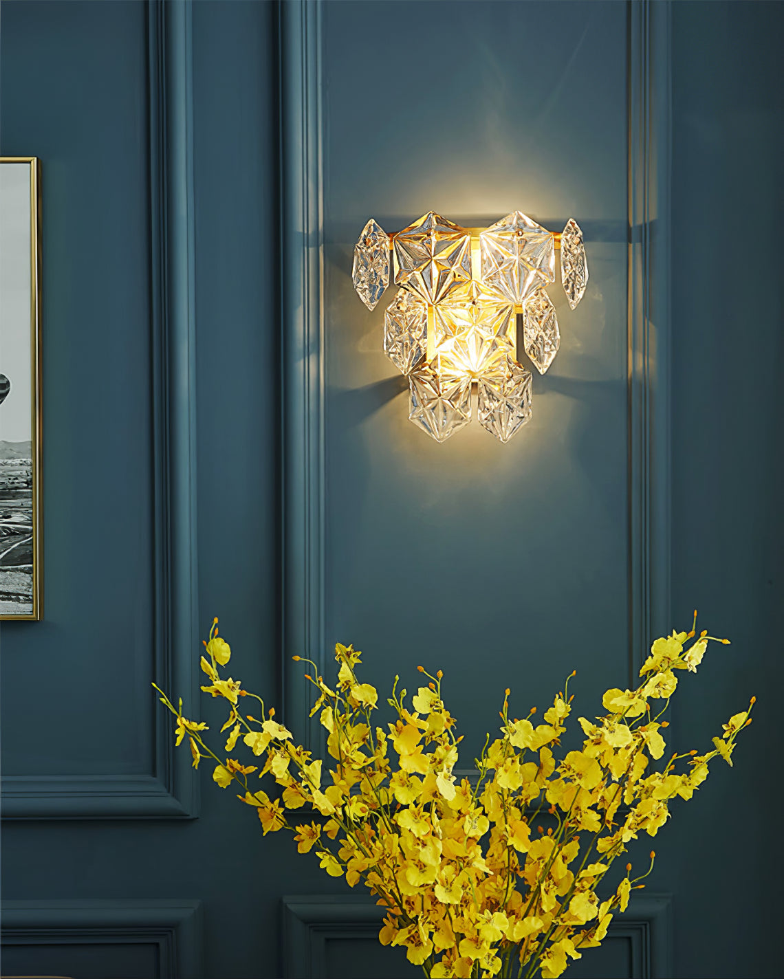 Snowflake Glass Wall Light