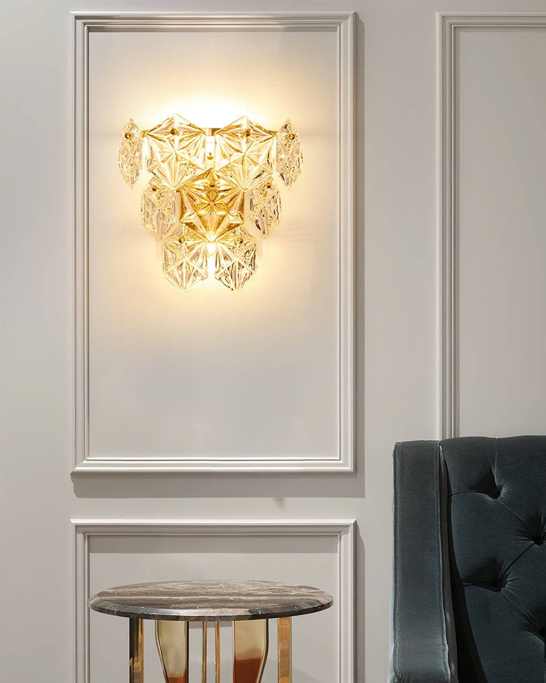 Snowflake Glass Wall Light