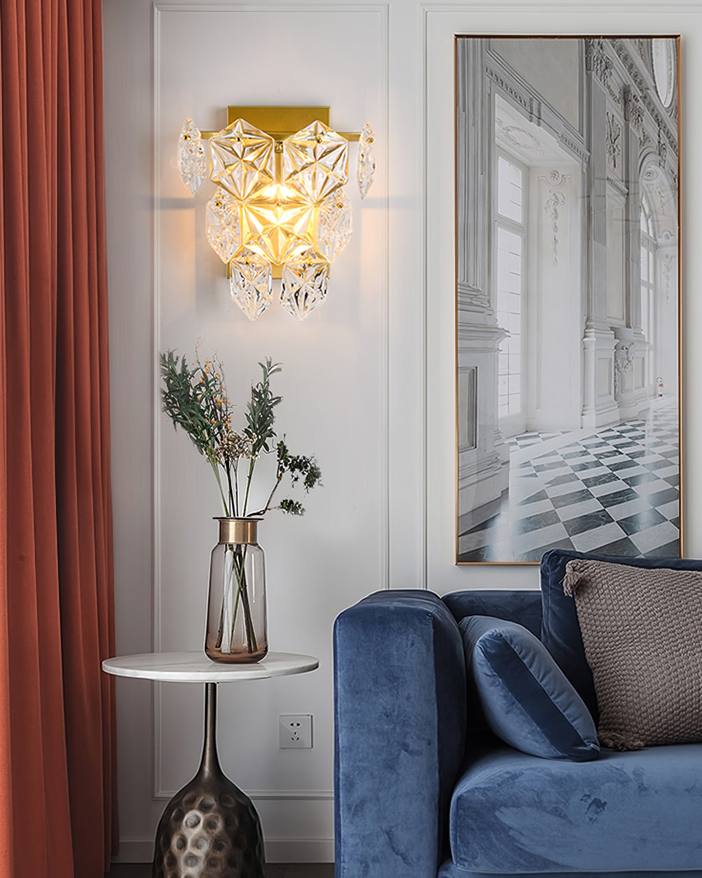 Snowflake Glass Wall Light