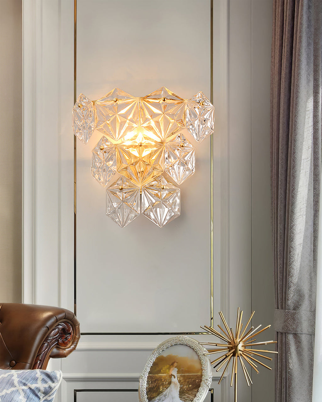 Snowflake Glass Wall Light