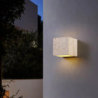 Square Rectangular Travertine Wall Lamp