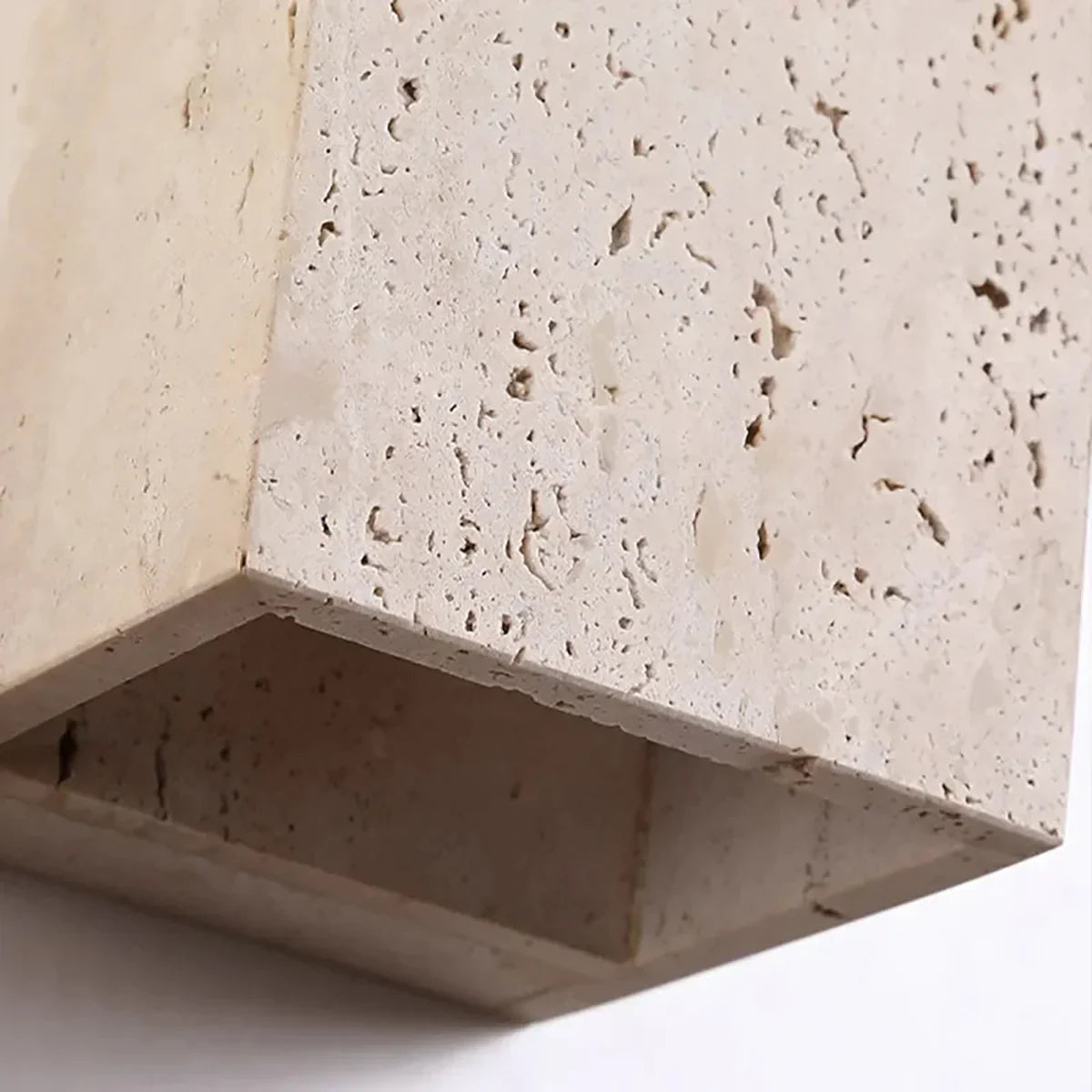 Square Rectangular Travertine Wall Lamp