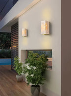 Square Rectangular Travertine Wall Lamp