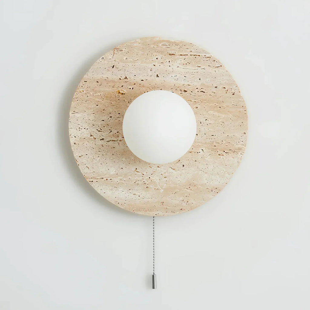 Stone Lunar Eclipse Travertine Wall Light