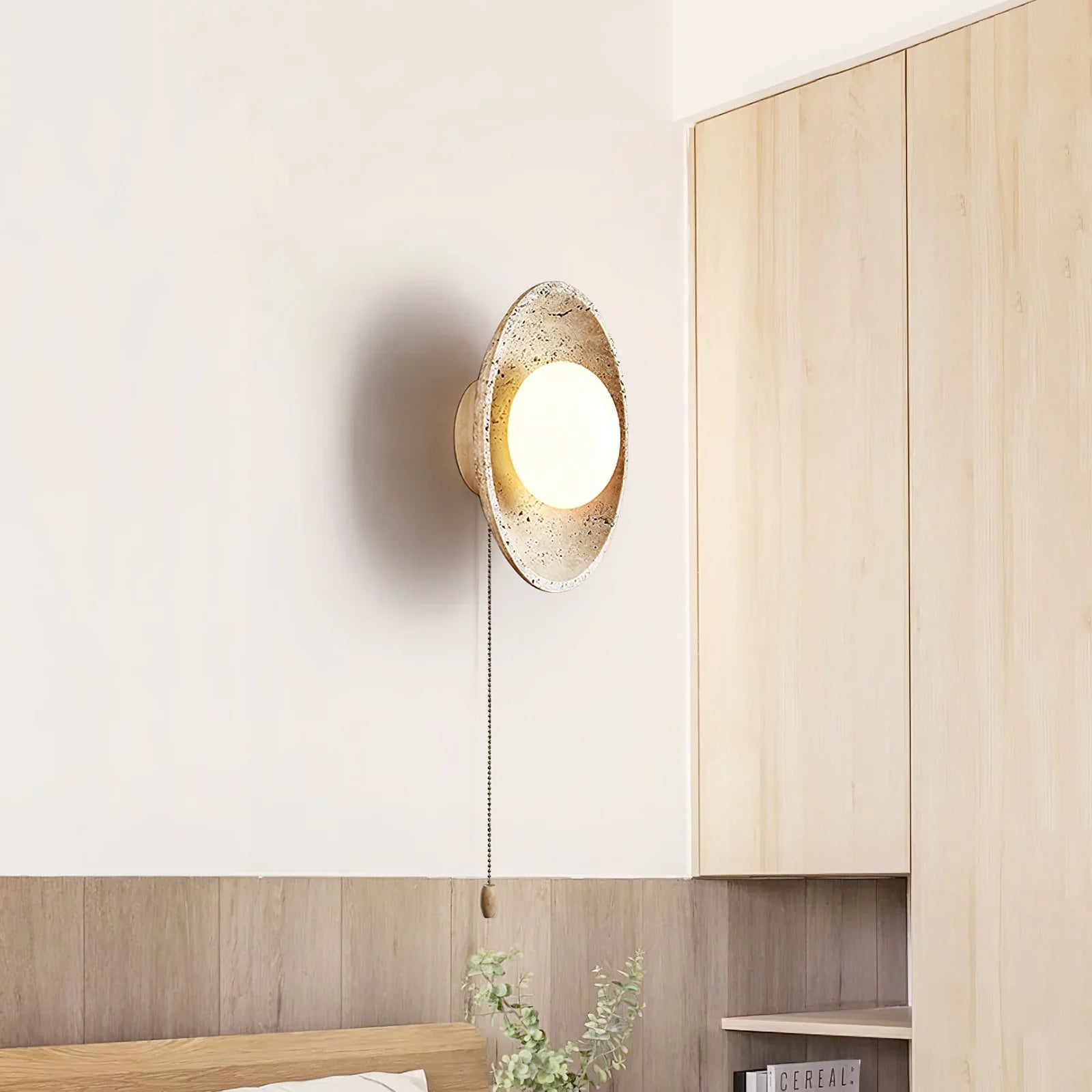 Stone Lunar Eclipse Travertine Wall Light