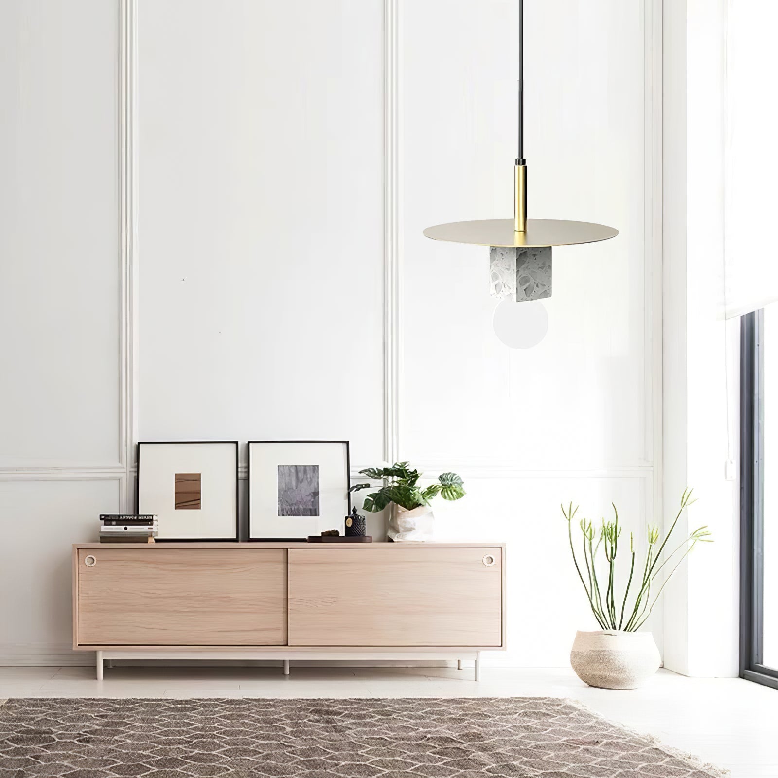 Stone Square Pendant Lamp