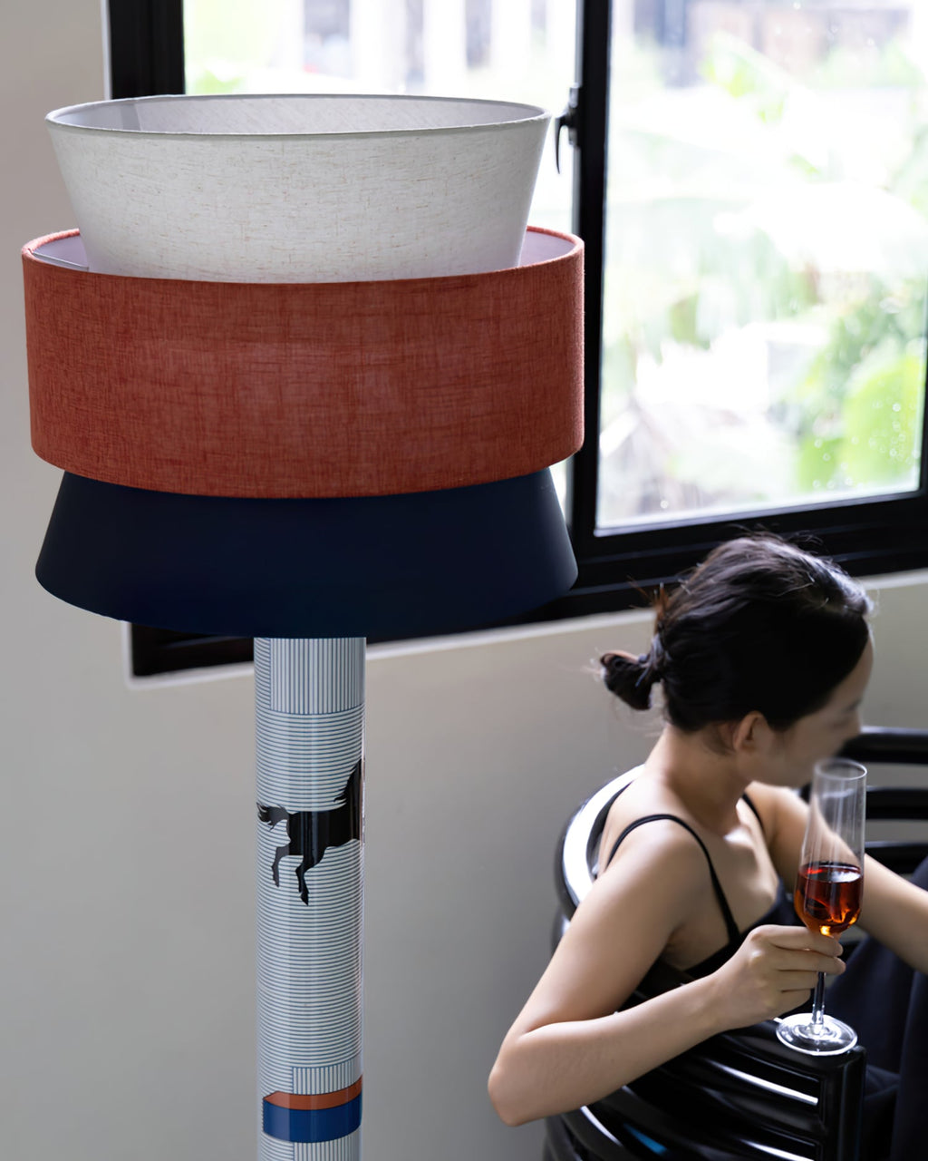 Striped Pony Floor Lamp