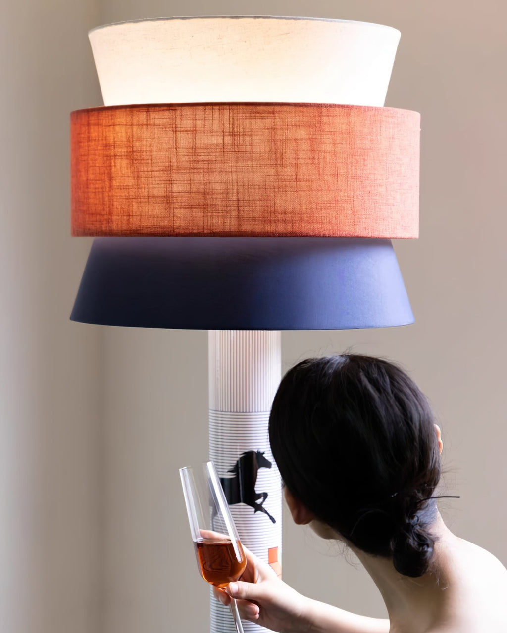 Striped Pony Floor Lamp