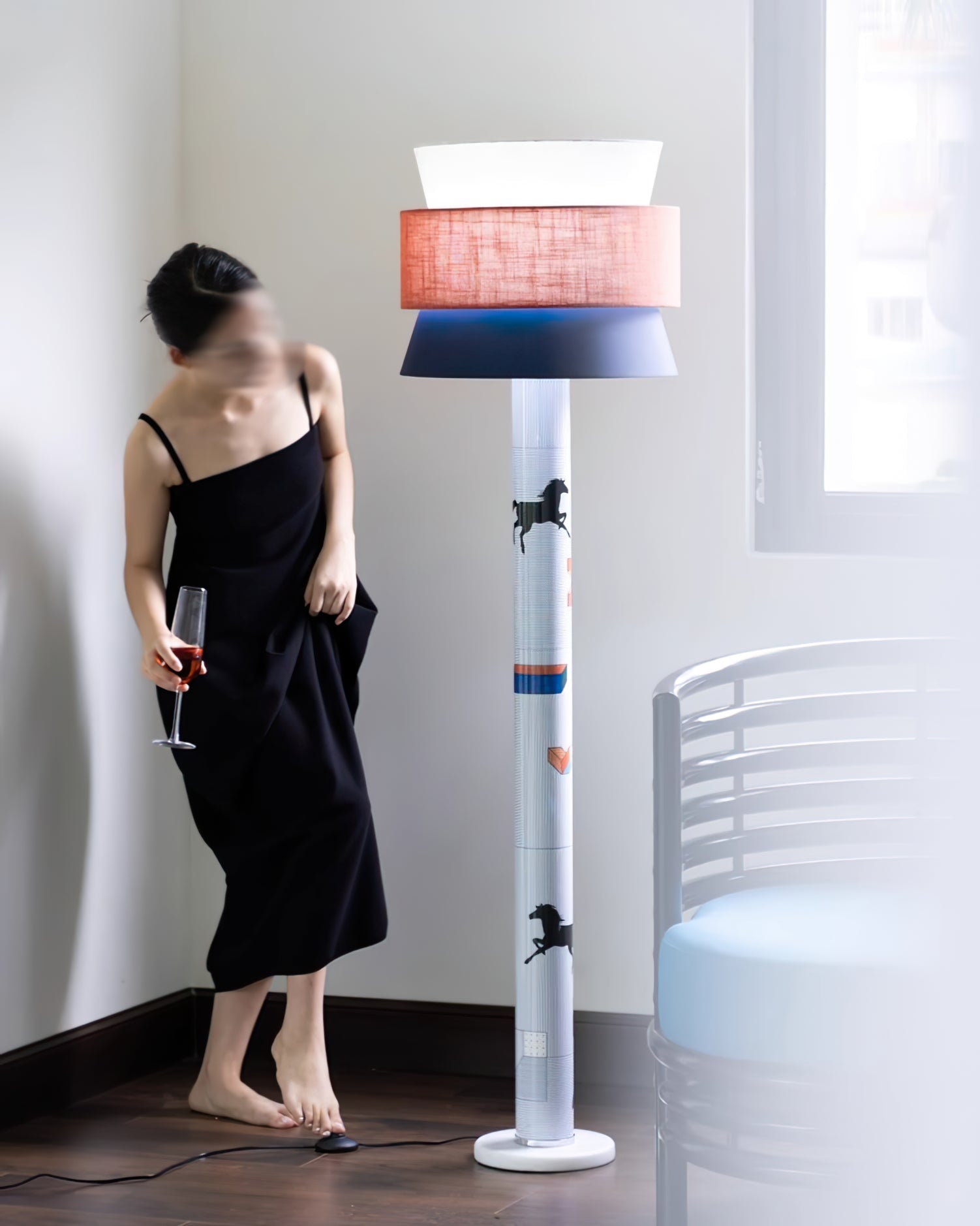 Striped Pony Floor Lamp