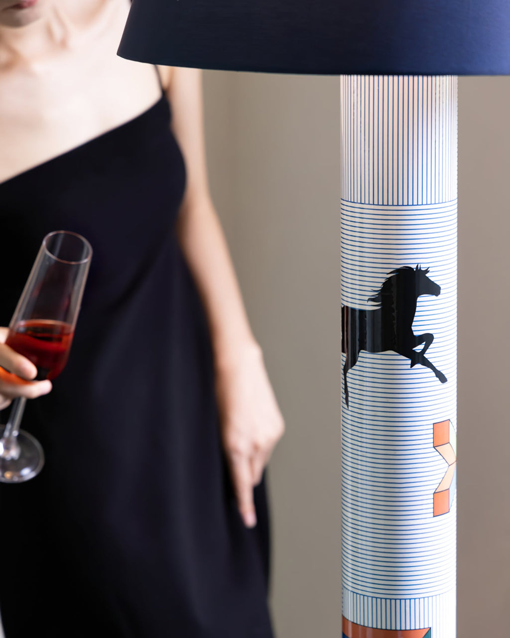 Striped Pony Floor Lamp