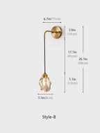 Multi-faceted clear crystal wall sconce