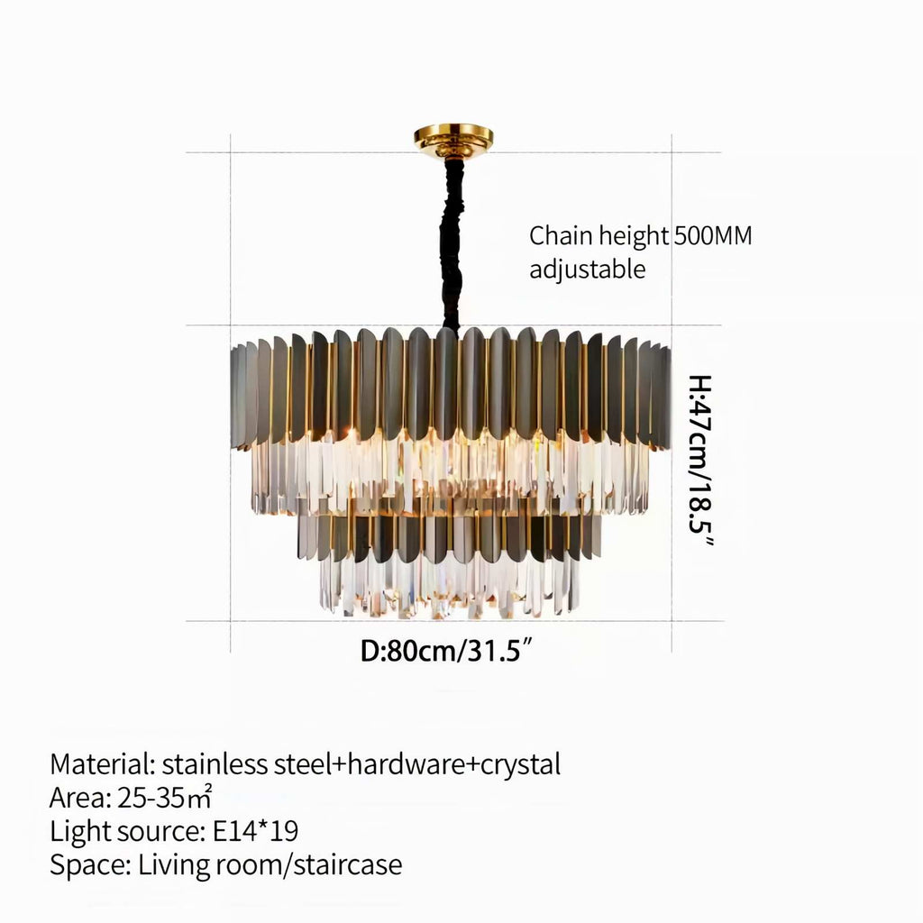 Modern Black Gold Luxury Crystal Chandelier