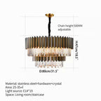 Modern Black Gold Luxury Crystal Chandelier