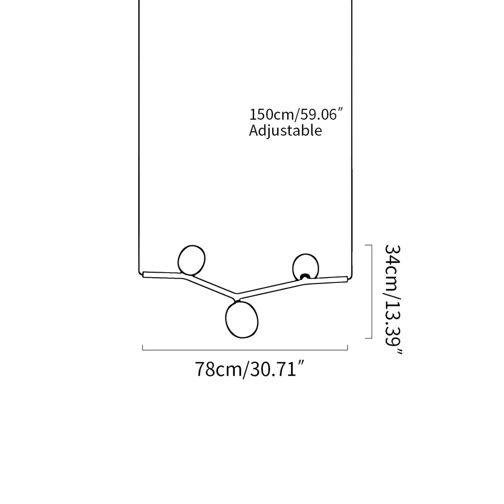 Nordic Creative Tree Branch Glass Chandelier