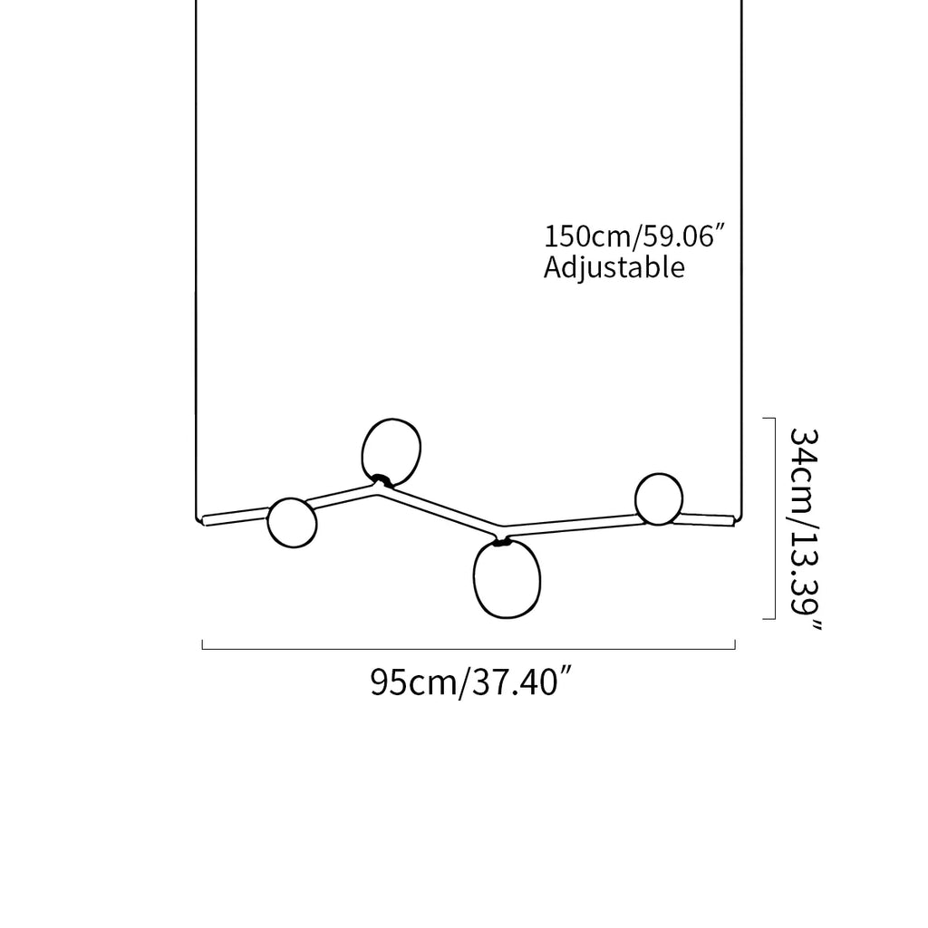 Nordic Creative Tree Branch Glass Chandelier