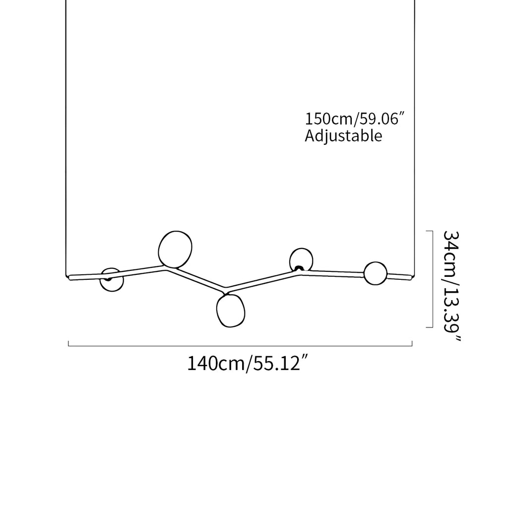 Nordic Creative Tree Branch Glass Chandelier